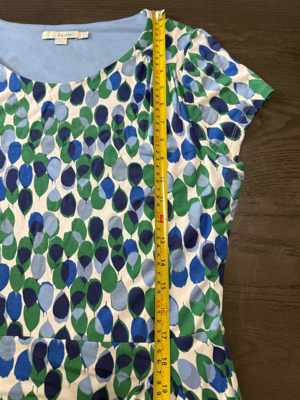 Boden Short Sleeve Multicolor Wrap Hem Lined Midi Dress Size 12 L - Picture 9 of 12